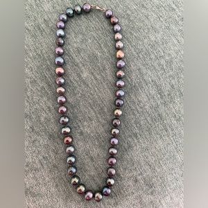 Black Cultured Pearl 9” inch Necklace plus 2 pairs earrings